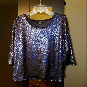 Forever 21 navy sequin top